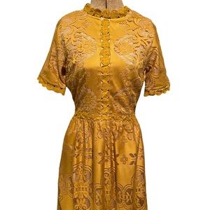 Bohme Mustard Lace Short Dress